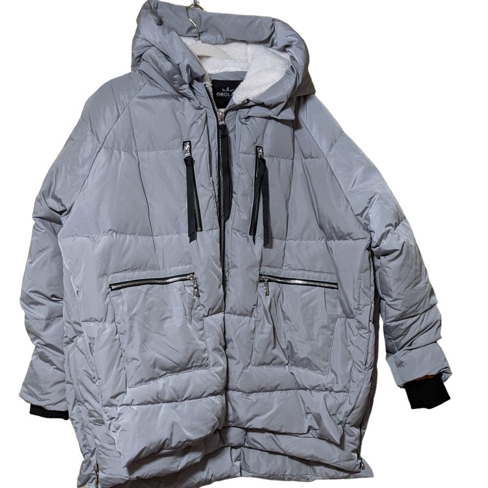 NEW Orolay Universe classics thickened down jacket coat parka gray women's 4XL